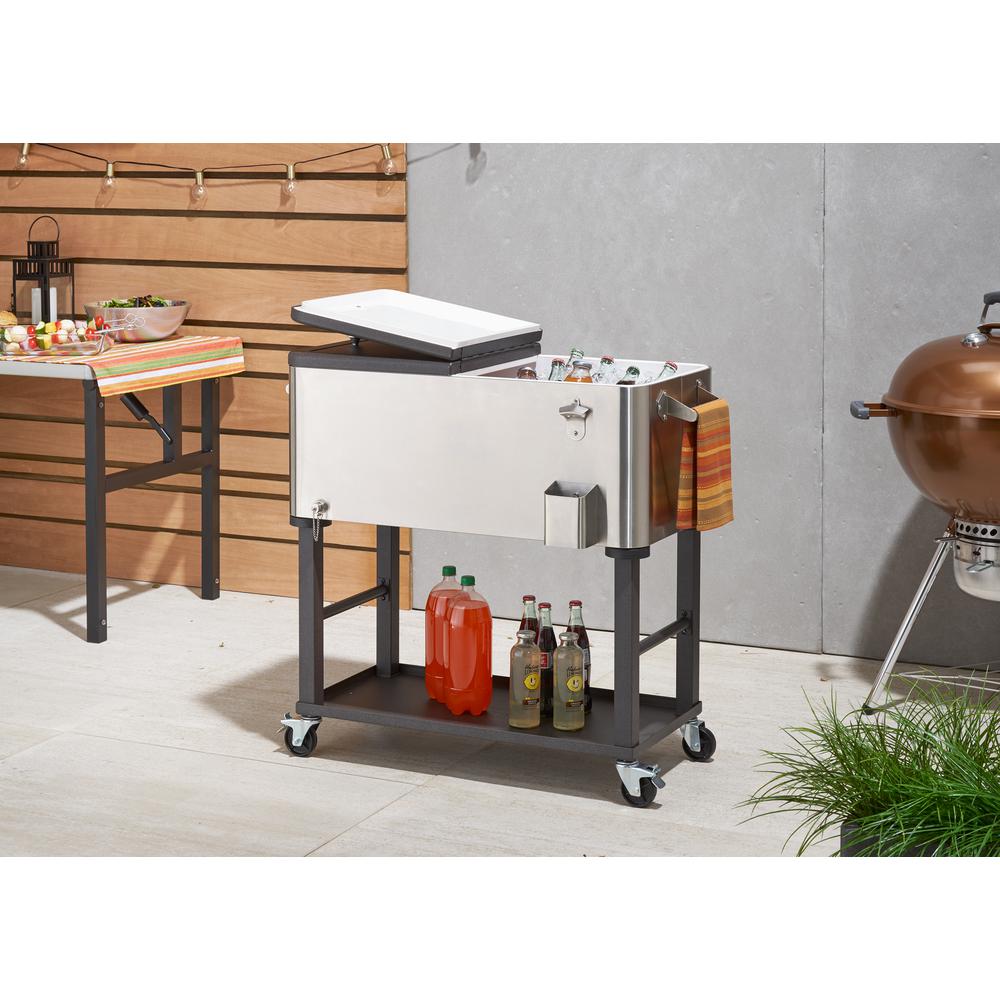Trinity 100 Qt 25 Gal Stainless Steel Wheeled Cooler With 25 Gal Stainless Steel Wheeled Cooler