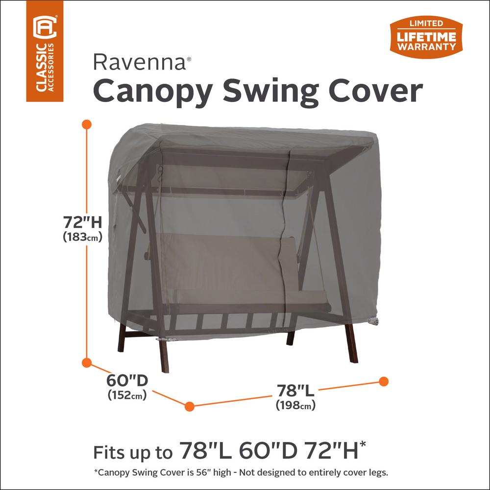 55 170 015101 Ec Classic Accessories Ravenna Patio Canopy Swing Cover Premium Outdoor Furniture Cover With