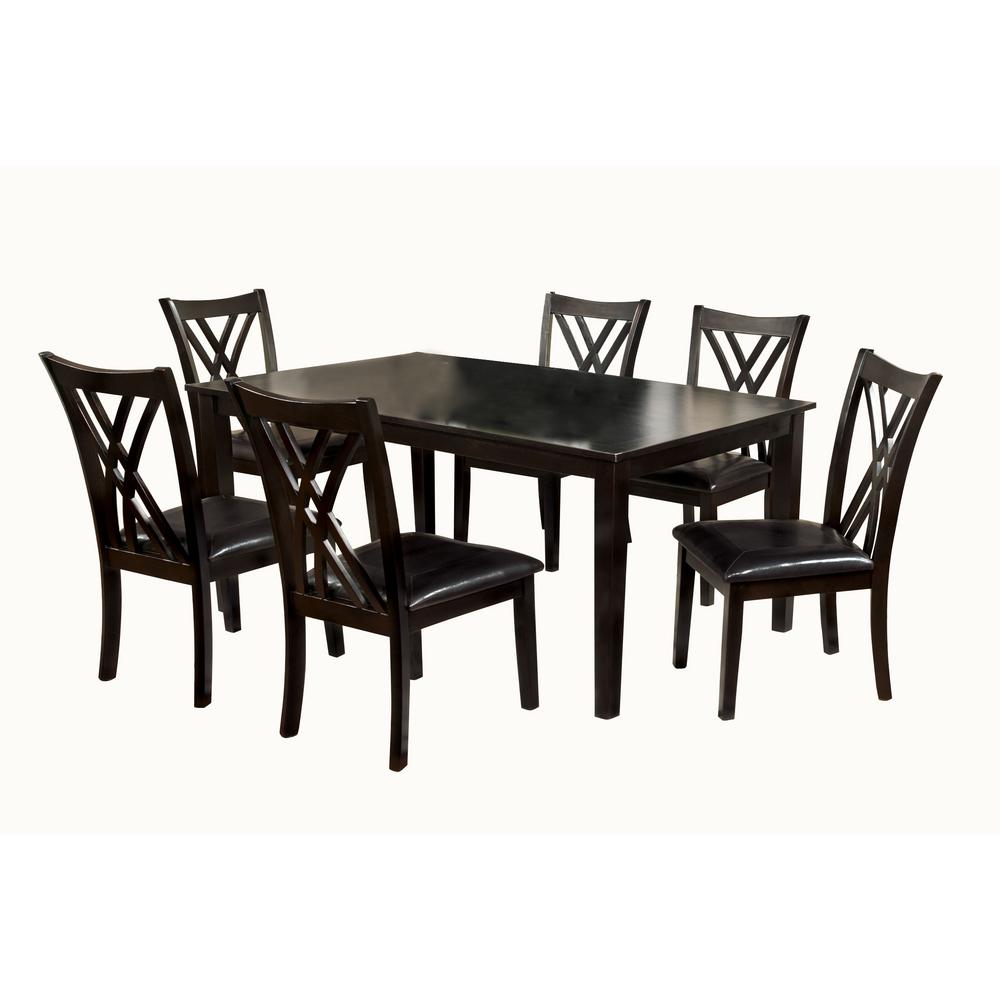 William S Home Furnishing Springhill Espresso Transitional Style Dining Table Set 7 Piece Cm3460t 7pk The Home Depot