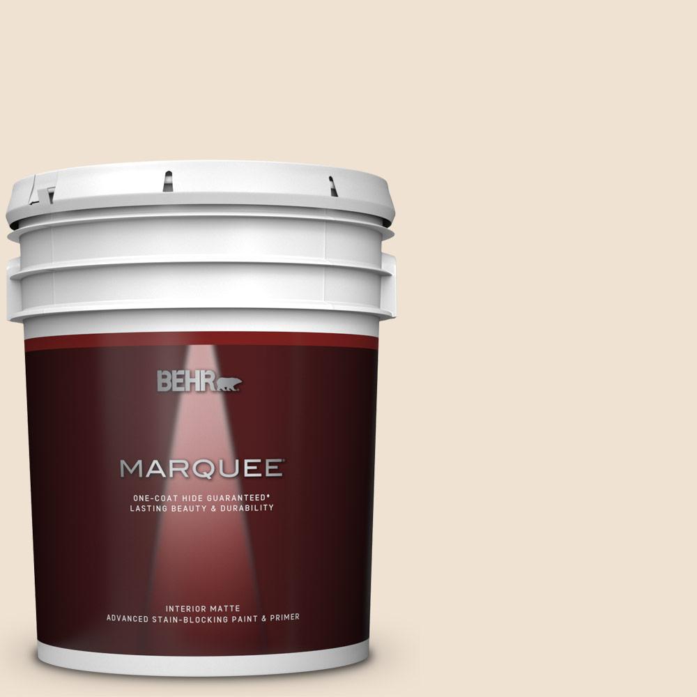 Behr Marquee 5 Gal S280 1 Buckwheat Flour Matte Interior Paint And Primer In One
