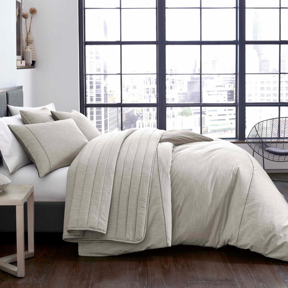 City Scene Pixel Light Grey 3 Piece Cotton Full Queen Duvet Set Ushsfn1112341 The Home Depot