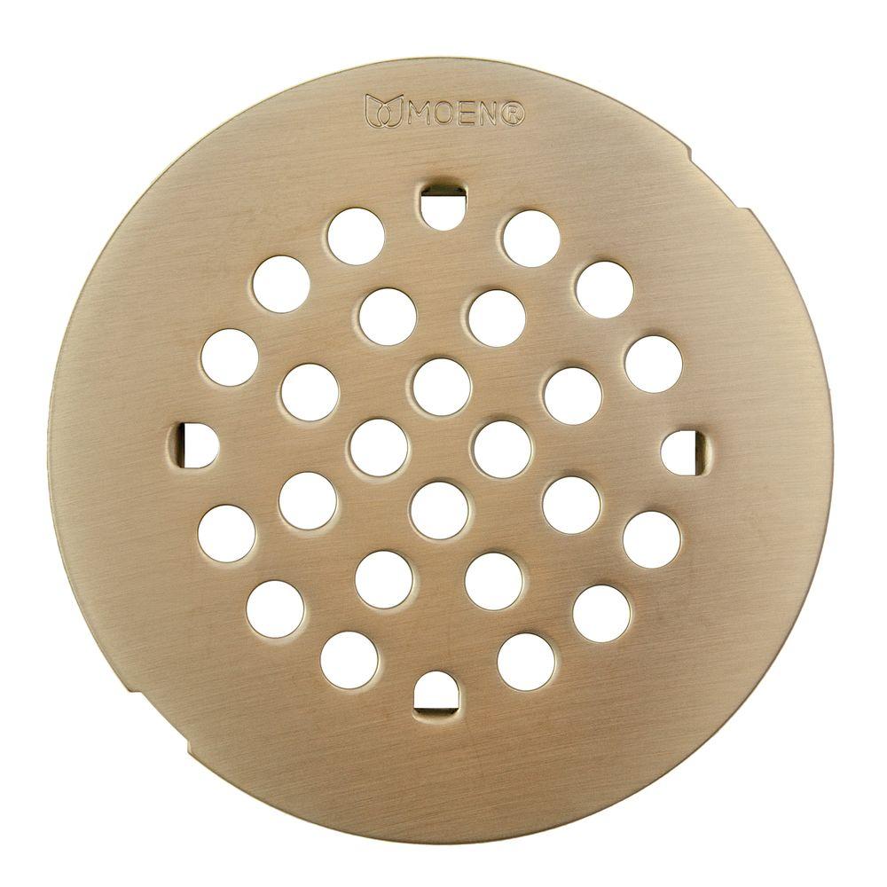4 1 4 In Tub And Shower Drain Cover For 3 In Opening In Polished Brass
