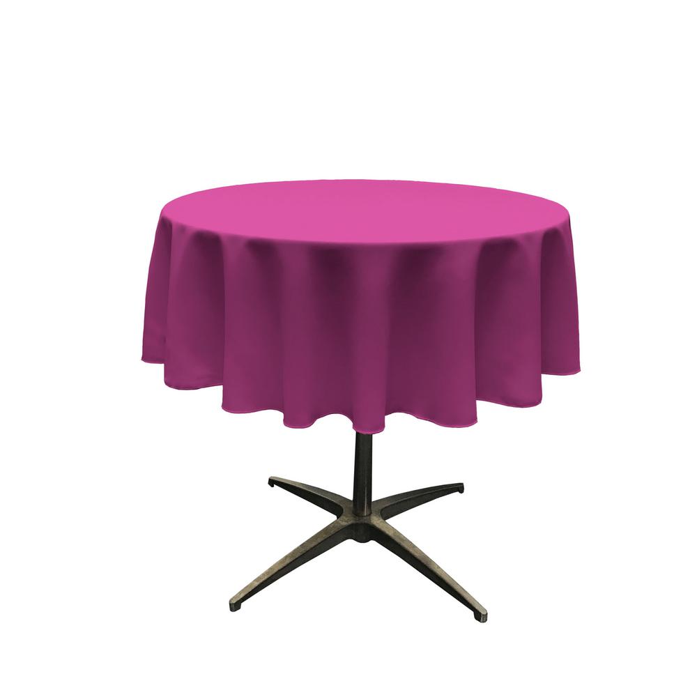 La Linen 58 In Round Magenta Polyester Poplin Tablecloth La Linen 58 In Round Magenta Polyester Poplin Tablecloth