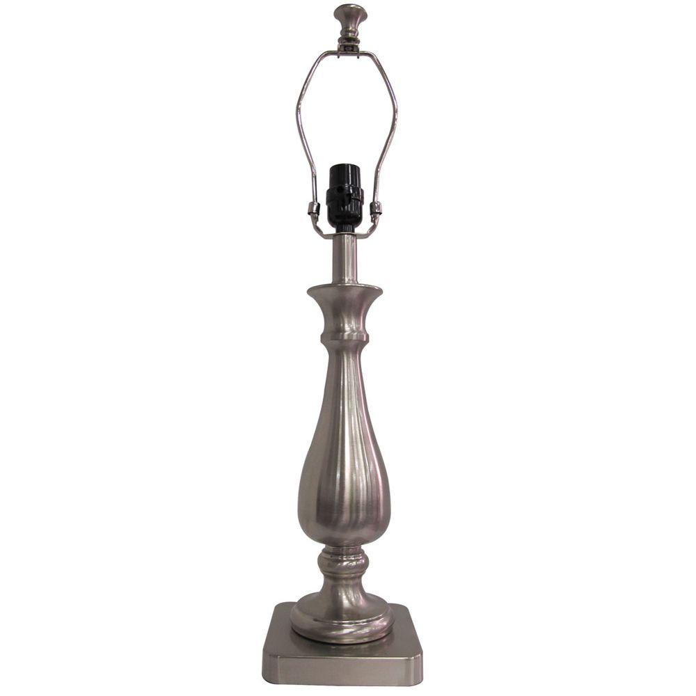 Hampton Bay Mix & Match 26 in. Brushed Steel Elegant Metal Table Lamp