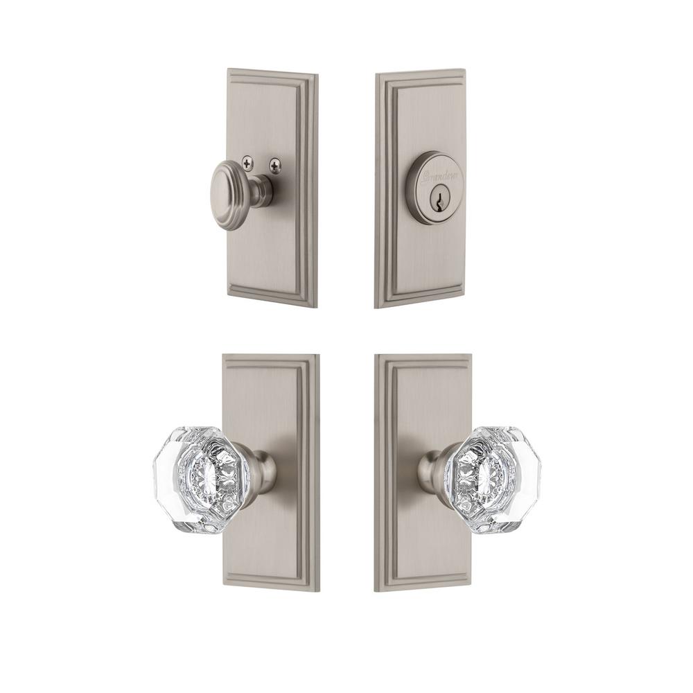 Grandeur Carre Plate 2 3 4 In Backset Satin Nickel Chambord