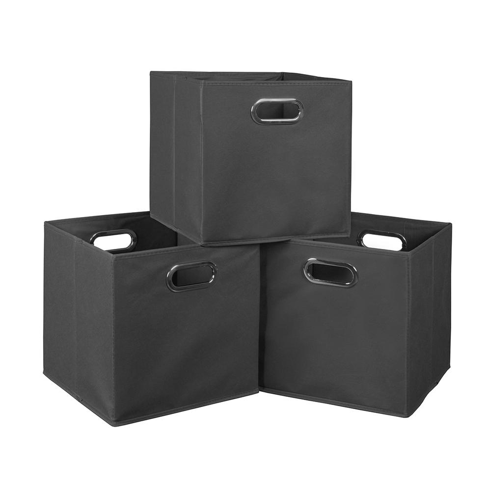 Niche Cubo 12 in. x 12 in. Grey Foldable Fabric Bin (3Pack)HTOTE3PKGY