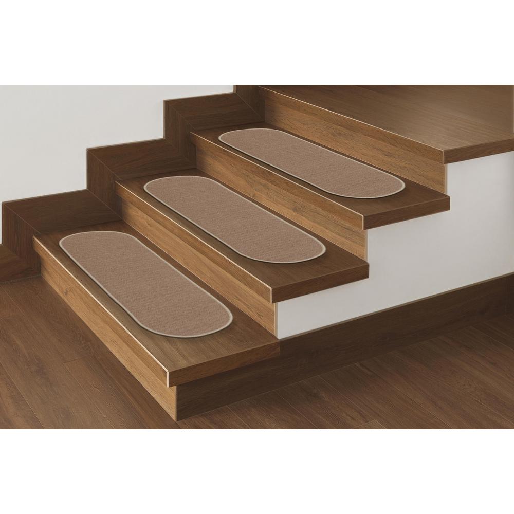 Beige 8.5X26 ESC011O-7PK Ottomanson Homeline Escalier Collection Oval Stair Treads 8.5X26 7 Pack Oval