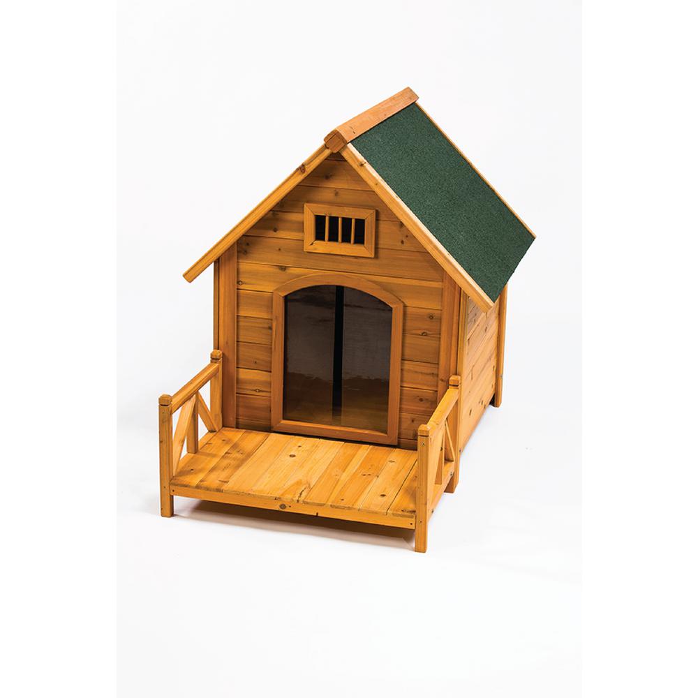 Creative Cedar Designs K 9 Kastle Dog House With Porch And Door Flaps