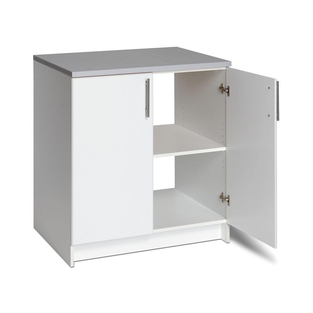 Prepac Elite 32 In Wood Laminate Cabinet In White Web 3236 The