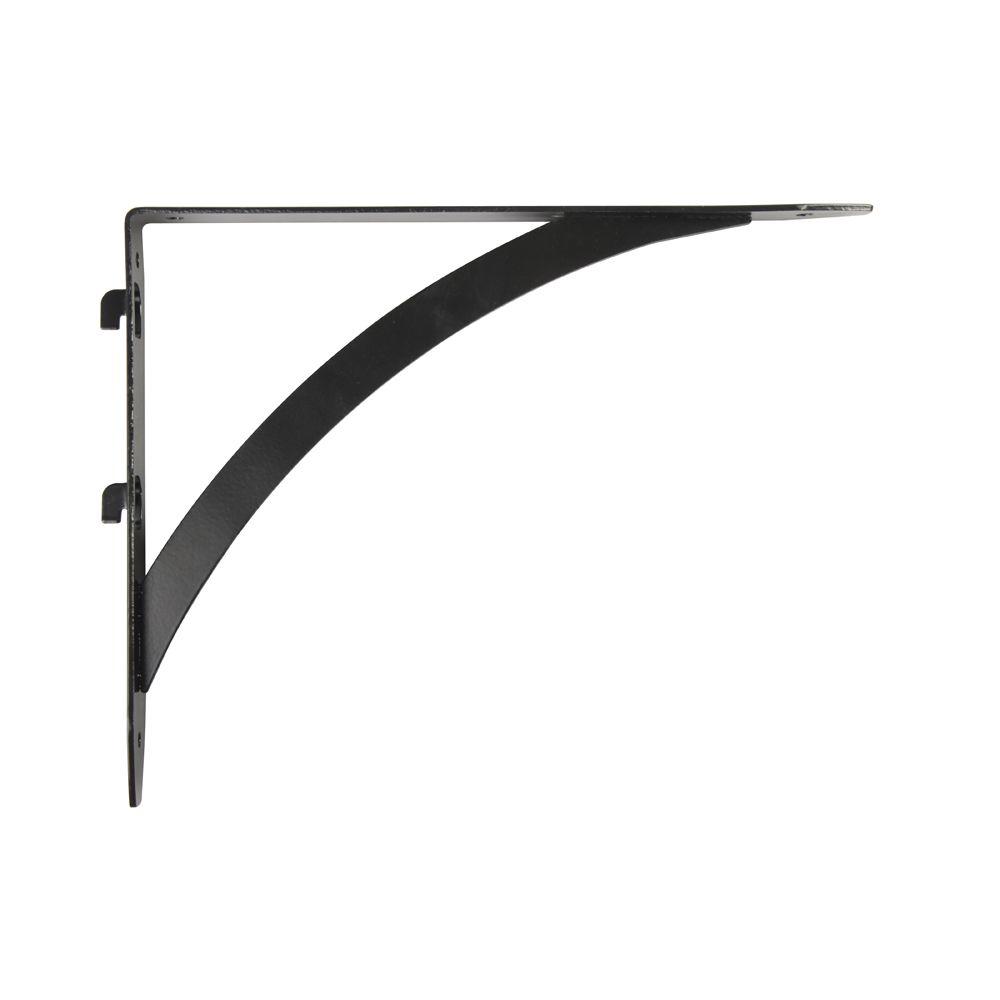 Everbilt 10.25 in. x 7.7 in. Black Dual Track Elegant Shelf BracketEB