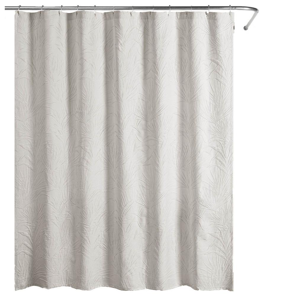Ella European Matelassé 72 in. Shower Curtain Gray M19SCELGR The Home