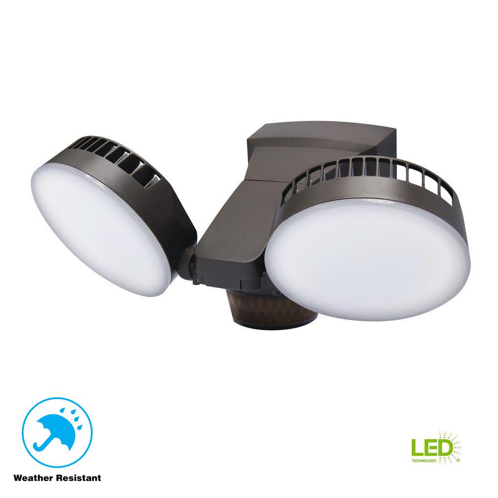 270 Degree Bronze Integrated LED Outdoor Motion Sensor Light-HD-2703-BZ - The Home Depot