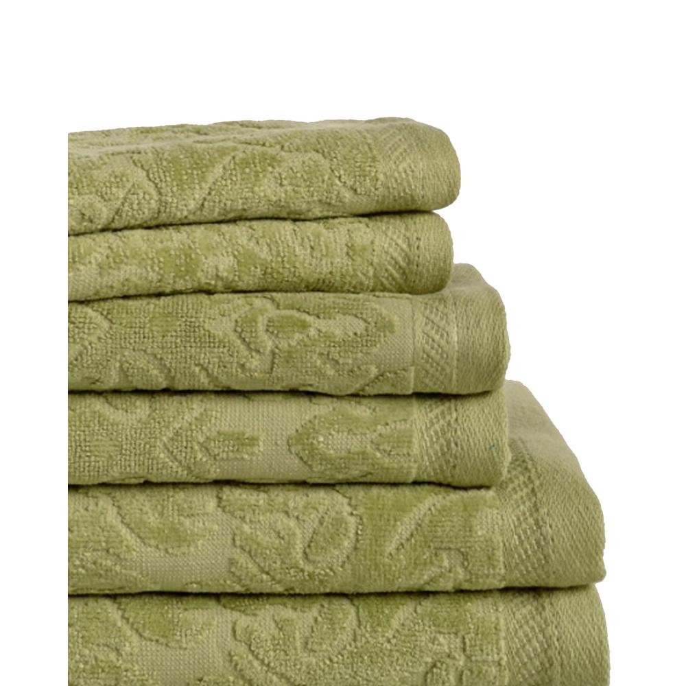 Espalma Mallorca 6 Piece 100 Cotton Bath Towel Set In Jade 855603