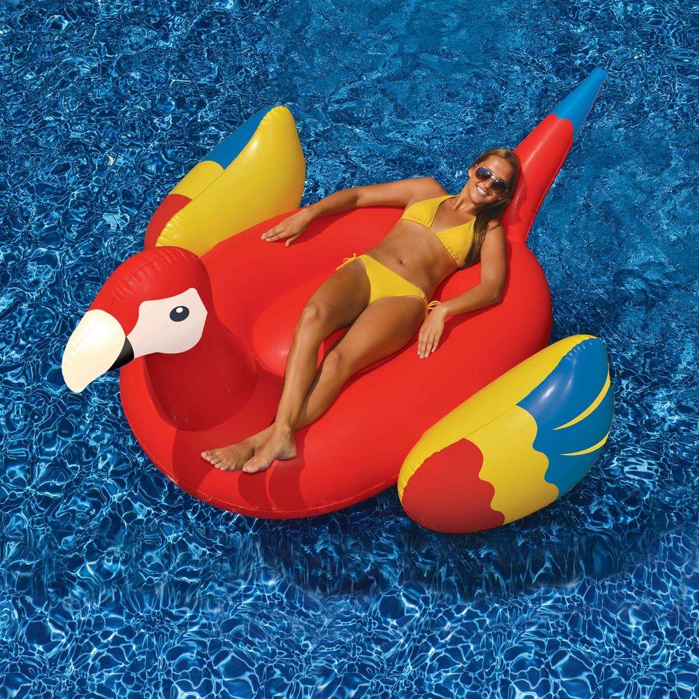 Swimline Giant Parrot 93 inch Inflatable Ride-On Pool Toy by Swimline