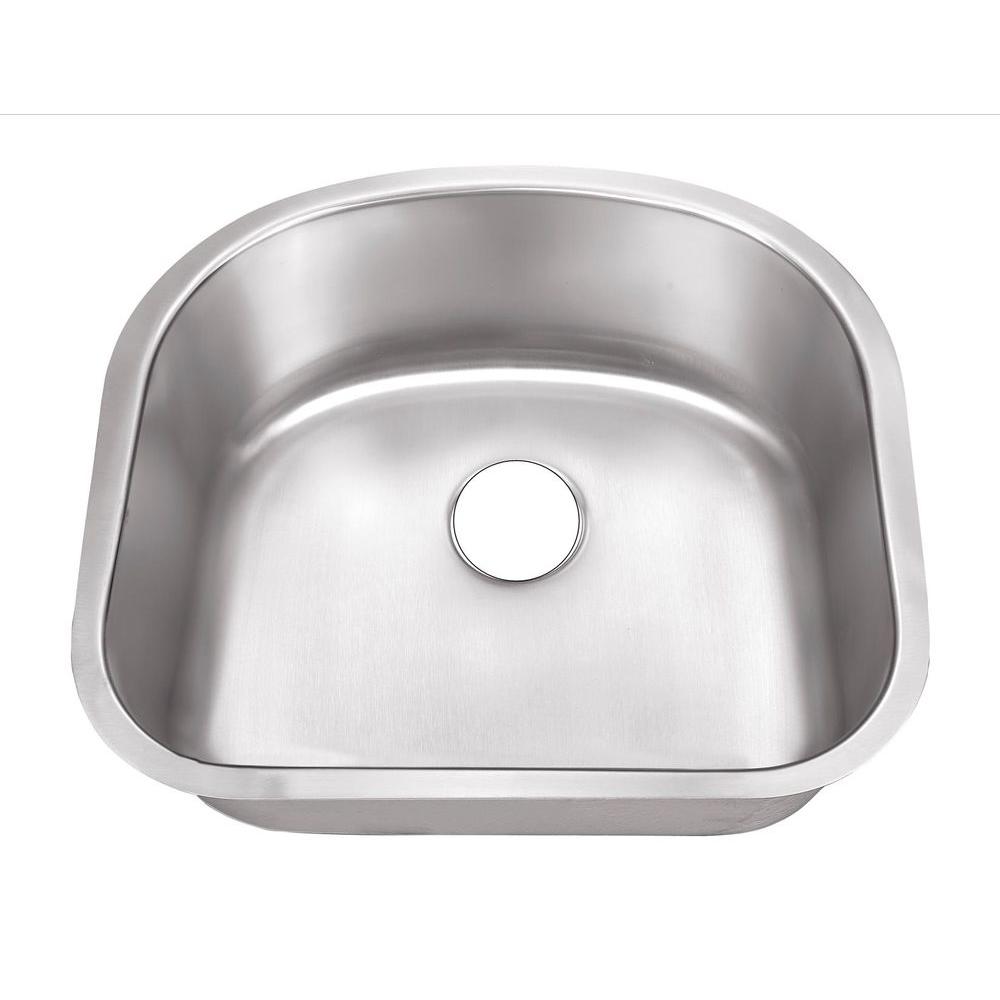Belle Foret Undermount 18 Gauge Stainless Steel 23 1 4 In 0 Hole Single Bowl Kitchen Sink Bfsb508 The Home Depot