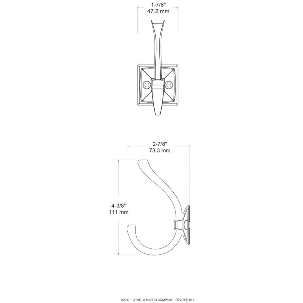 Liberty Hardware 137246 Ruavista Coat and Hat Hook 1-Pack Bronze with Copper Highlights