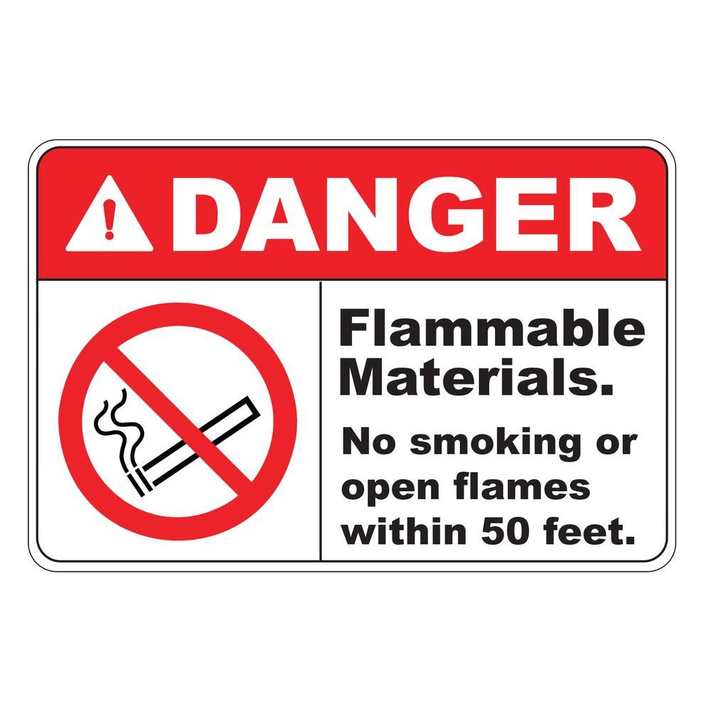 12 in. x 8 in. Plastic Danger Flammable Materials Safety SignPSE0079 The Home Depot