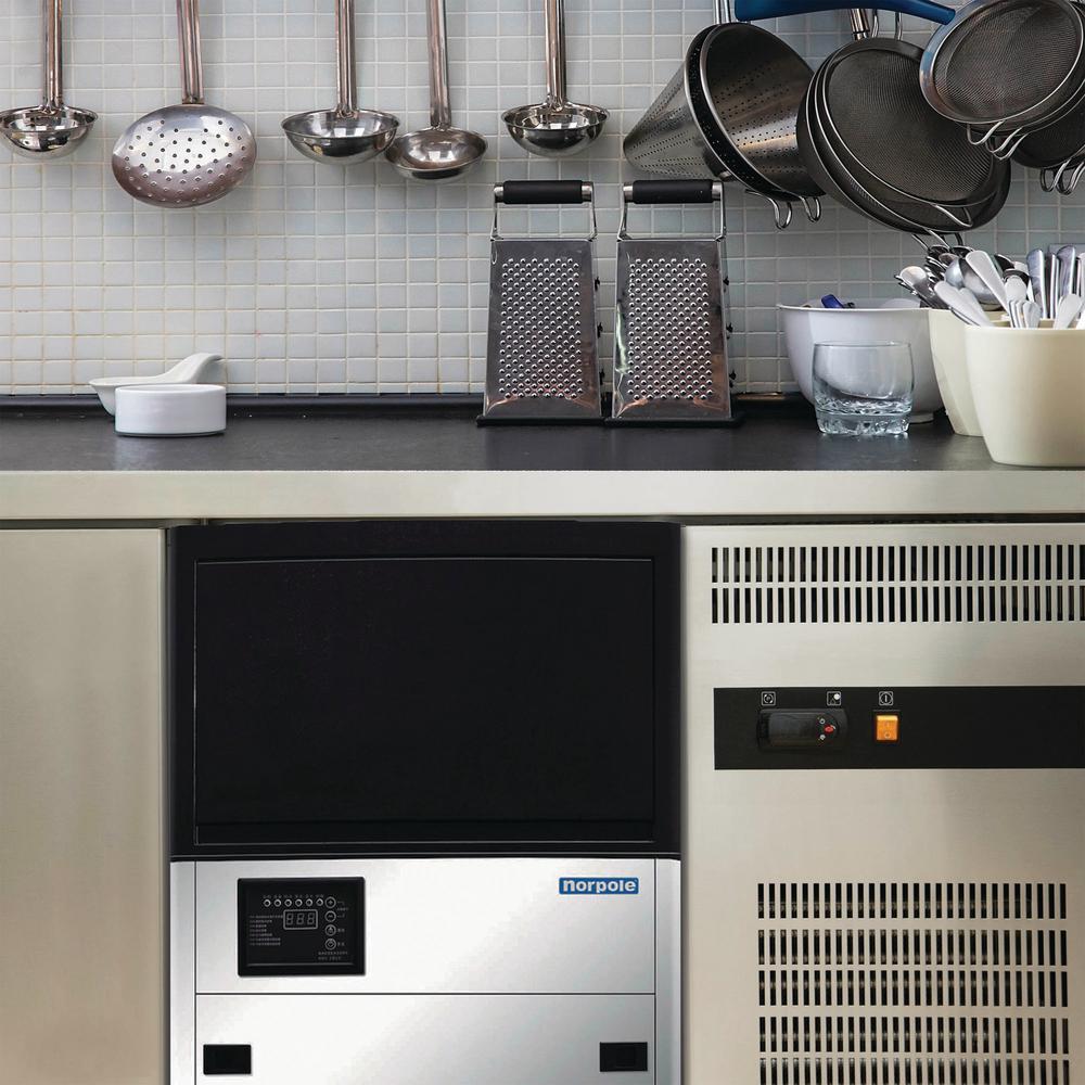 Norpole 120 lbs. Freestanding Commercial Ice Maker in Stainless Steel