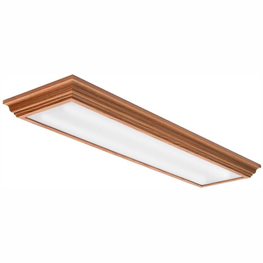 Lithonia Lighting Cambridge 4 Ft Oak LED Flush Mount FMFL 30840 CAML   Oak Lithonia Lighting Flush Mount Lights Fmfl 30840 Caml Oa 64 1000 