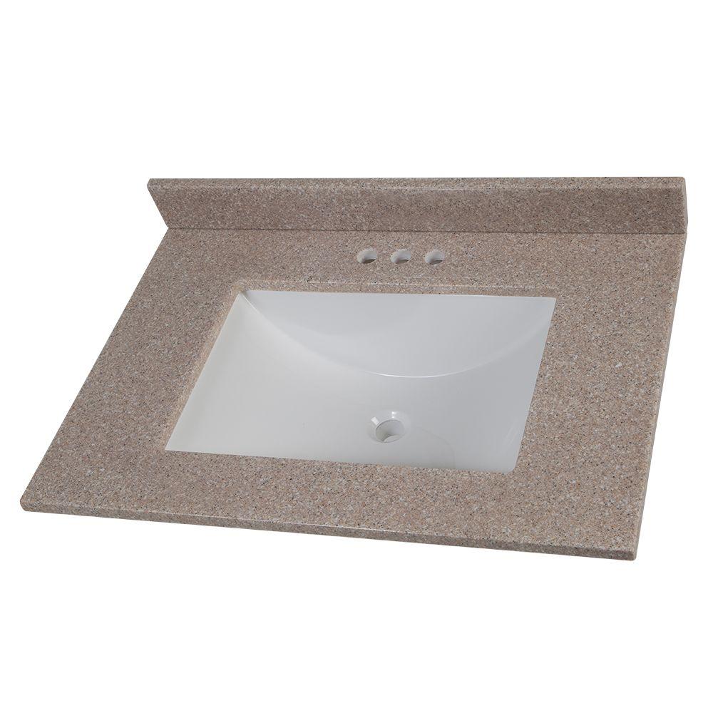 Home Decorators Collection 31 In Solid Surface Vanity Top Ginger With White Sink