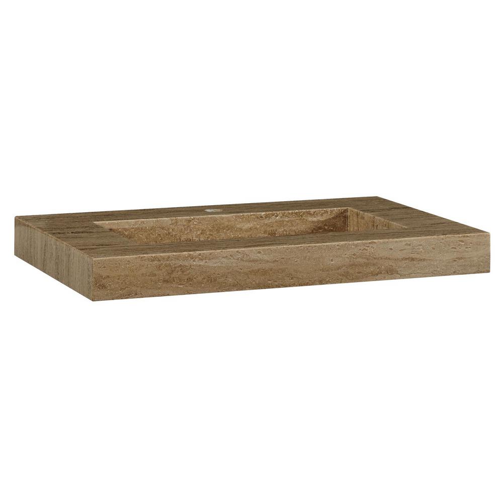 Silkroad Exclusive 36 In W X 23 D Stone Vanity Top Travertine With Integral Basin T0136trc The Home Depot - 36 Vanity Top With Integrated Sink Silkroad Exclusive 36 In W X 23 D Stone Vanity Top Travertine With Integral Basin T0136trc The Home Depot - 36 Vanity Top With Integrated Sink