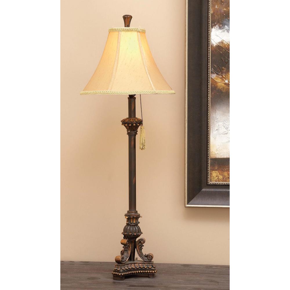 Litton Lane 31 In Traditional Carved Bronze Antique Pedestal Buffet Traditional Carved Bronze Antique Pedestal Buffet Lamp
