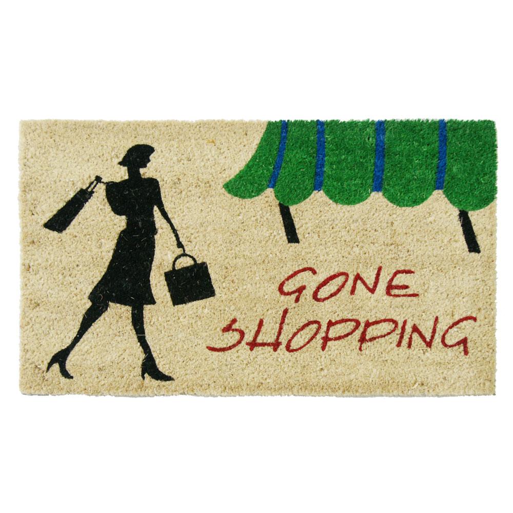 Rubber Cal Gone Shopping 18 In X 30 In Novelty Door Mat 10 106