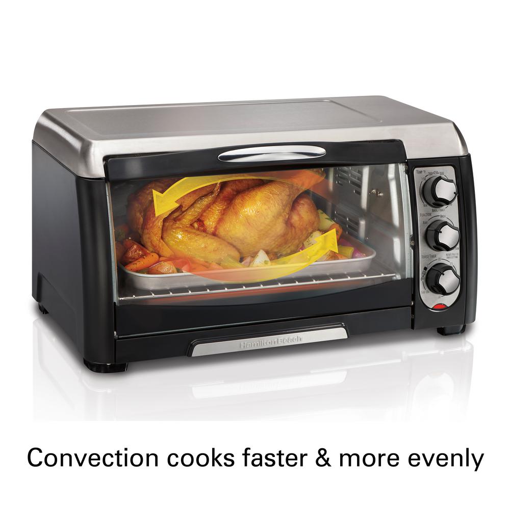 Hamilton Beach 6 Slice Easy Clean Black Toaster Oven With