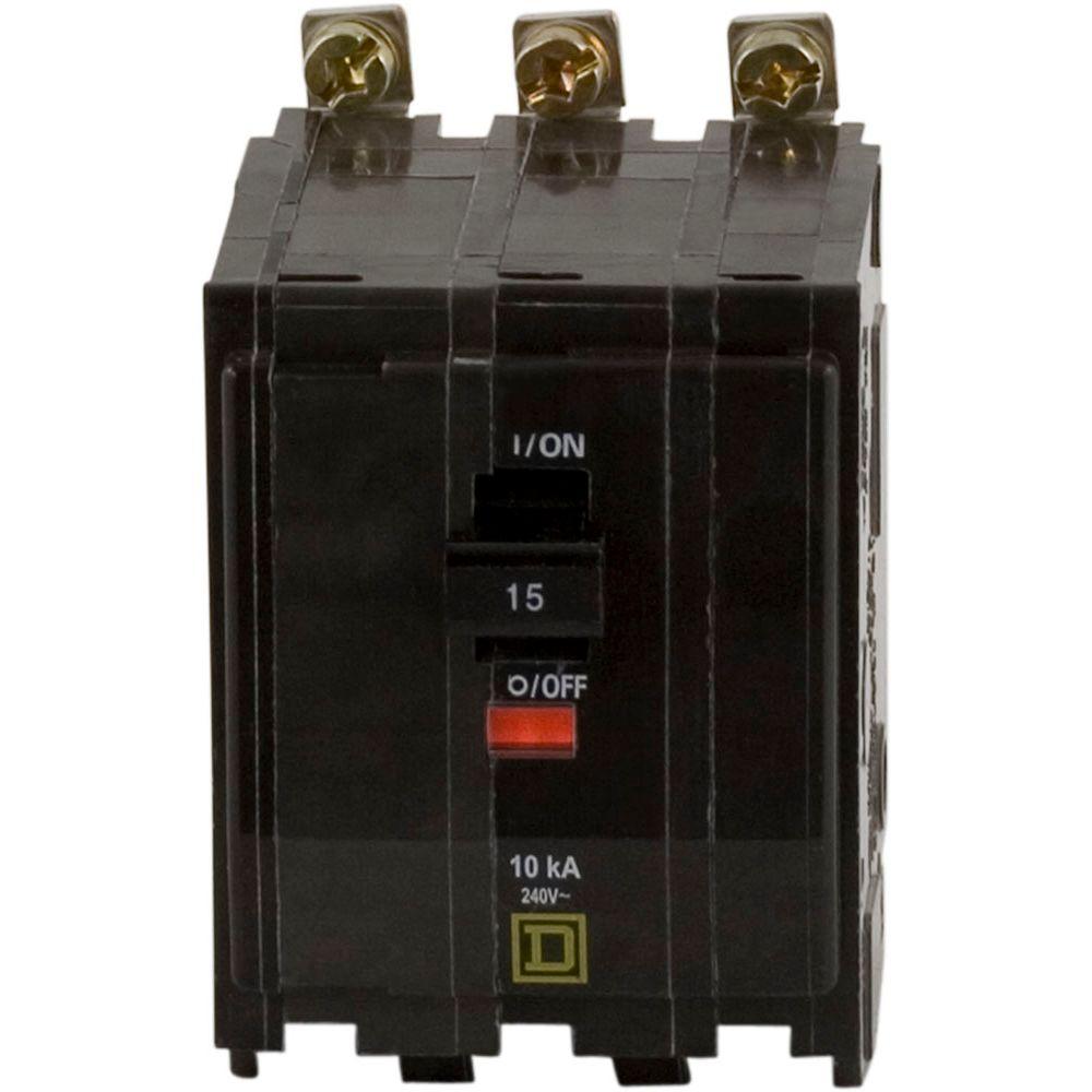 Square D QO 15 Amp 3Pole BoltOn Circuit BreakerQOB315 The Home Depot