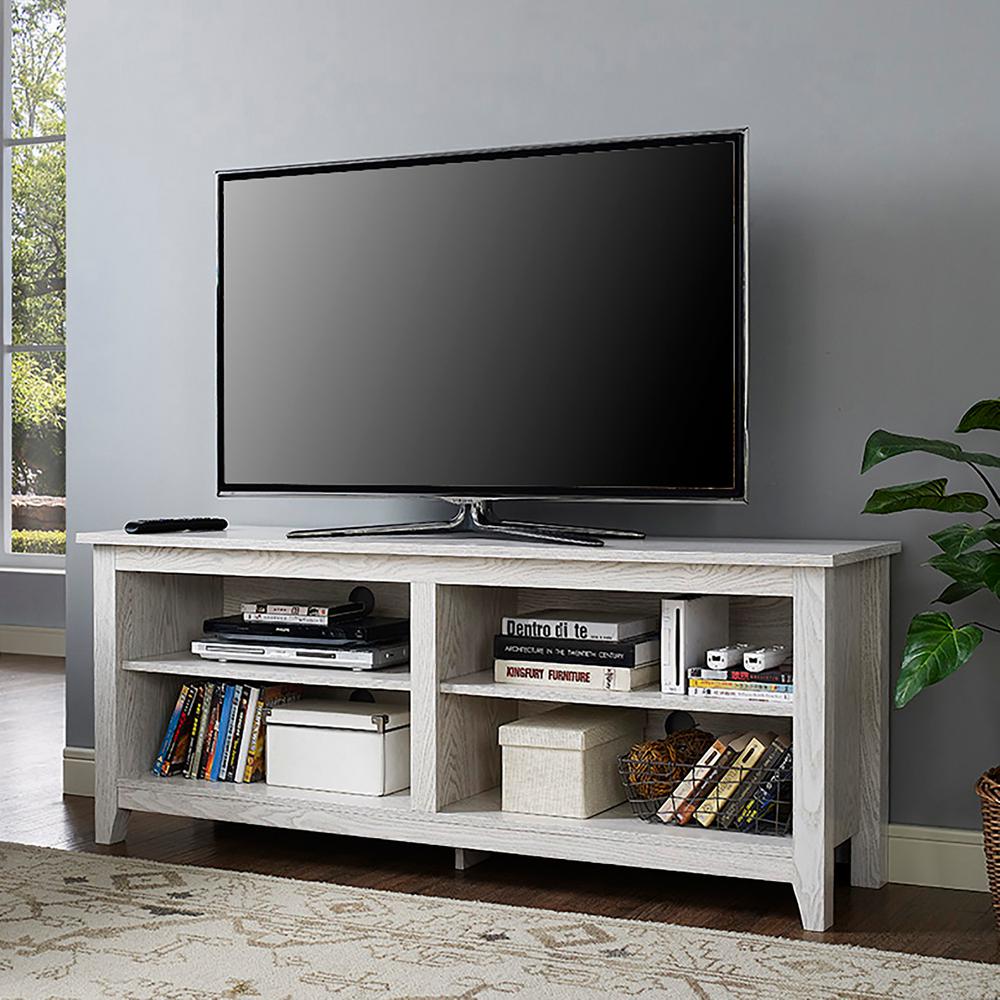 Walker Edison Furniture Company 58 Rustic Wood Tv Stand White