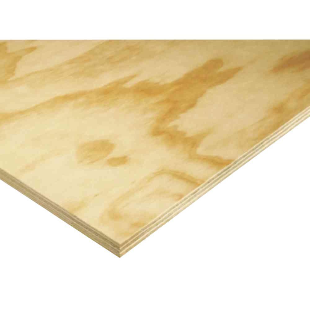 AC Sanded Pine Plywood Panel (Common: 23/32 in. x 4 ft. x ...