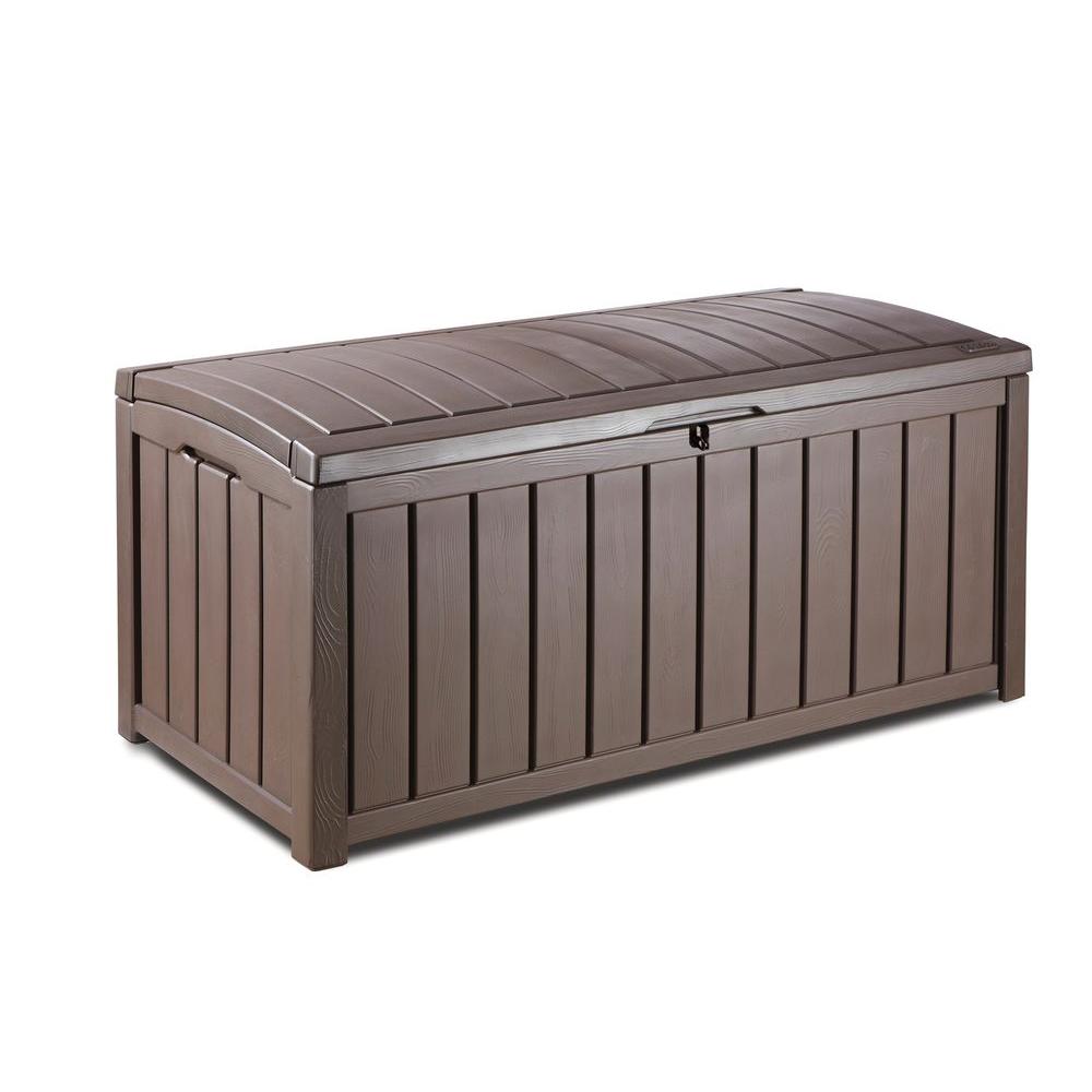 Keter Glenwood 101 Gal. Deck Box in Brown212746 The Home Depot