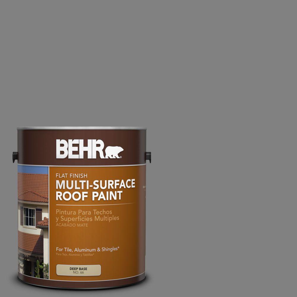 BEHR 1 gal. RP34 Deep Gray Flat MultiSurface Roof Paint06601 The