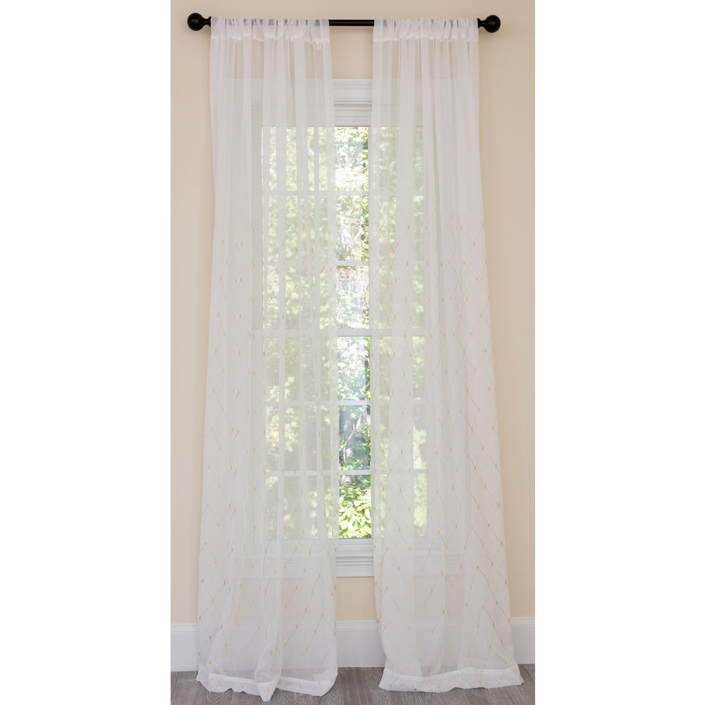 NEW Royal Velvet Sheer Lantana Rod-Pocket Panel 50/"x84/" Zen Gray Single Panel