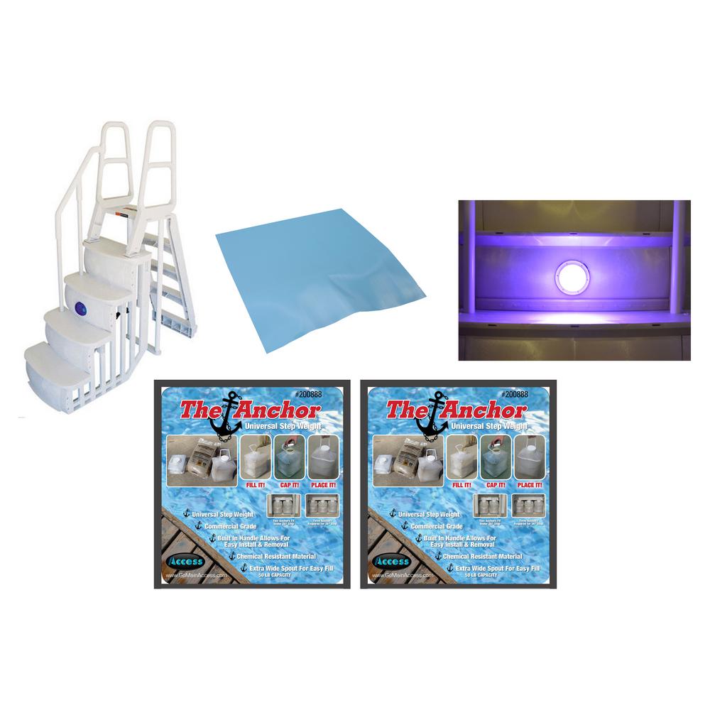 main access smart step and ladder system above ground swimming pool