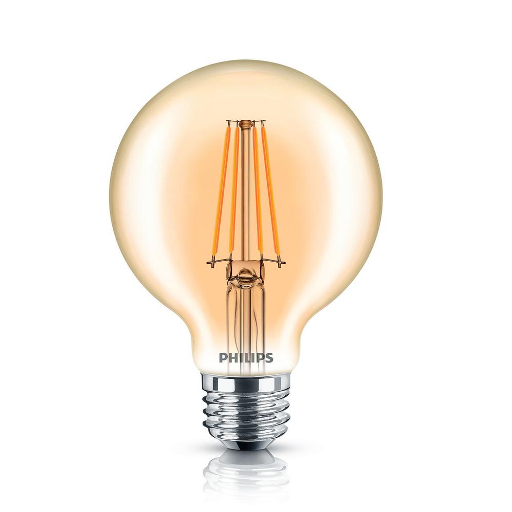 Philips 40 Watt Equivalent G25 Dimmable Led Indoor Outdoor Light Philips 40 Watt Equivalent G25 Dimmable Led Indoor Outdoor Light Bulb Vintage Amber Glass