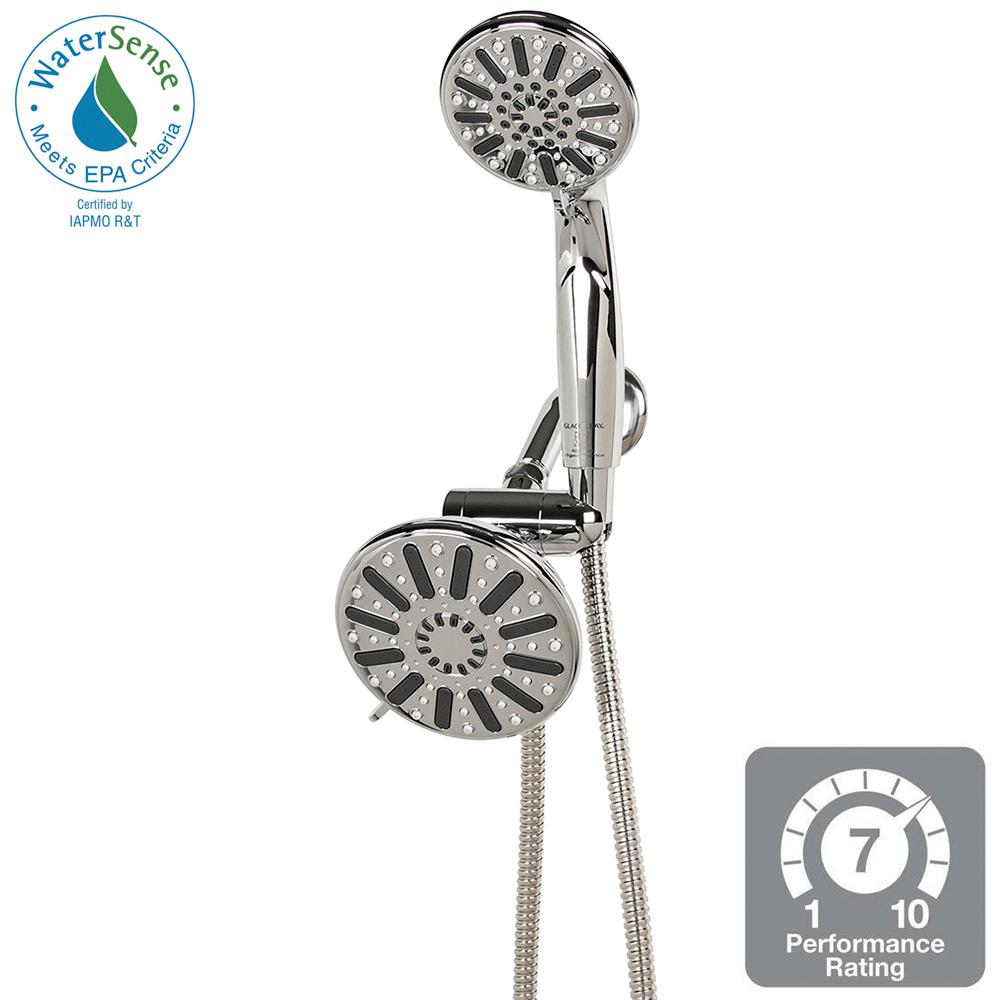 6-Spray Hand Shower and Showerhead Combo Kit in Chrome