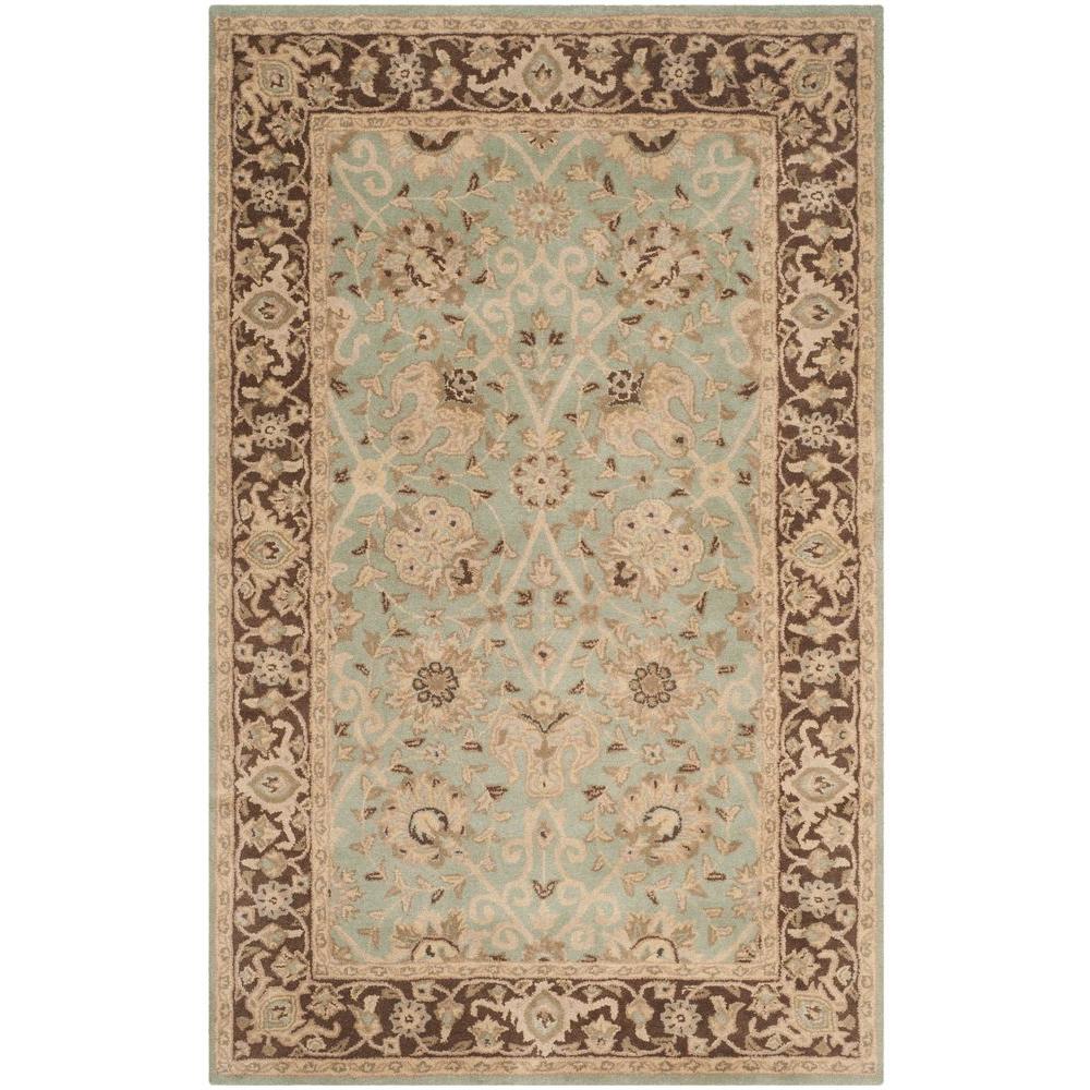 Safavieh Antiquity Green Brown 4 Ft X 6 Ft Area Rug At21h 4 The Home Depot