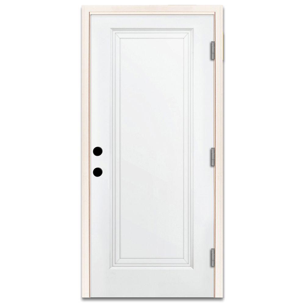 36 In. X 80 In. 6-Panel Primed Premium Steel Front Door Slab ...