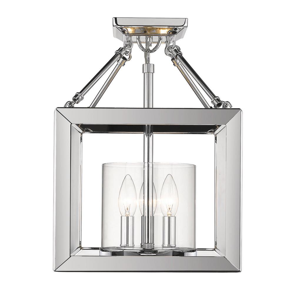 Golden Lighting Smyth 3 Light Chrome Lantern Mini Pendant With - Vesper Glass And Chrome Mini Pendant Light Golden Lighting Smyth 3 Light Chrome Lantern Mini Pendant With - Vesper Glass And Chrome Mini Pendant Light