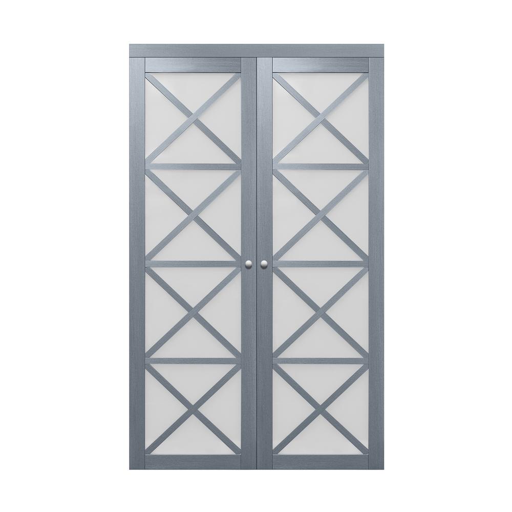 Truporte 72 In X 80 25 Crochet Graphite Grey Tempered Frosted Glass Mdf Interior Closet Bi Fold Door Pv3330ggfge072080 The Home Depot - Frosted Glass Bifold Doors Truporte 72 In X 80 25 Crochet Graphite Grey Tempered Frosted Glass Mdf Interior Closet Bi Fold Door Pv3330ggfge072080 The Home Depot - Frosted Glass Bifold Doors