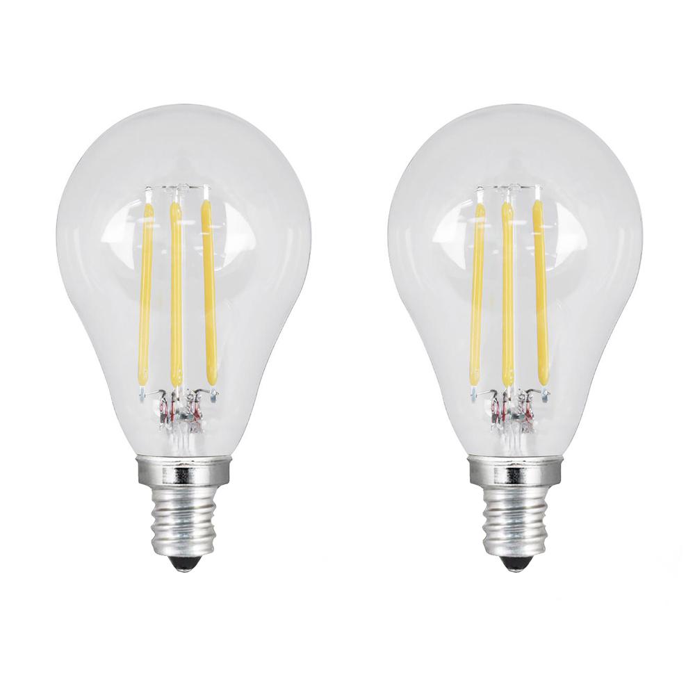 Feit Electric 40 Watt Equivalent A15 Candelabra Dimmable Filament Cec Clear Glass Led Ceiling Fan Light Bulb Soft White 2 Pack