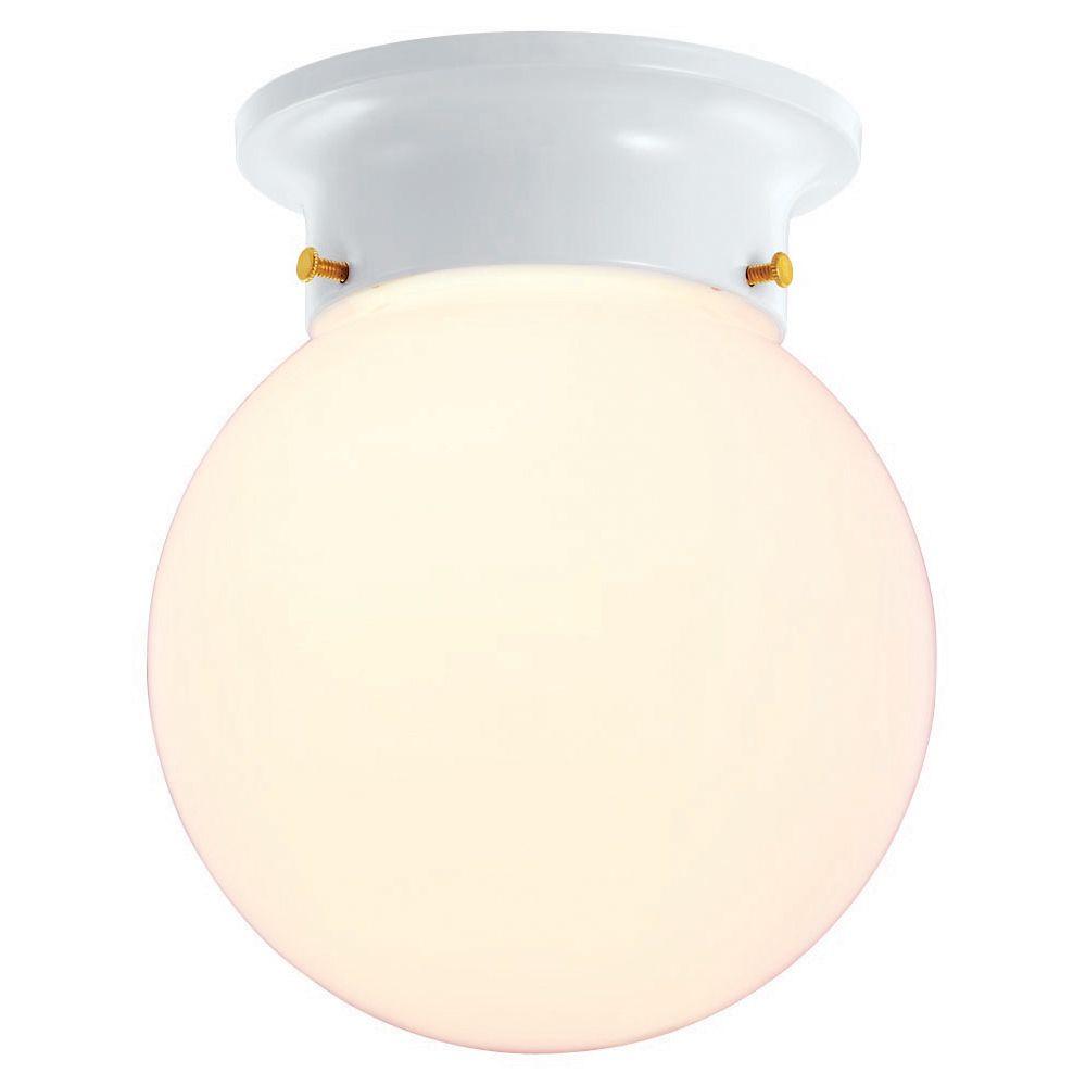 UPC 725916000257 product image for Hampton Bay 1-Light White Globe Flush Mount | upcitemdb.com