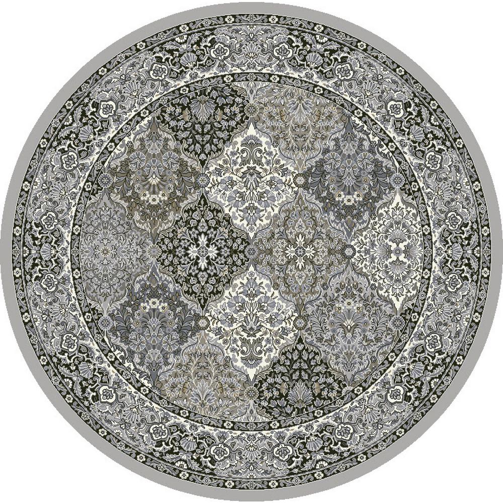 Dynamic Rugs Ancient Garden Cream/Grey Panel 5 ft. 3 in. Round Area Rug