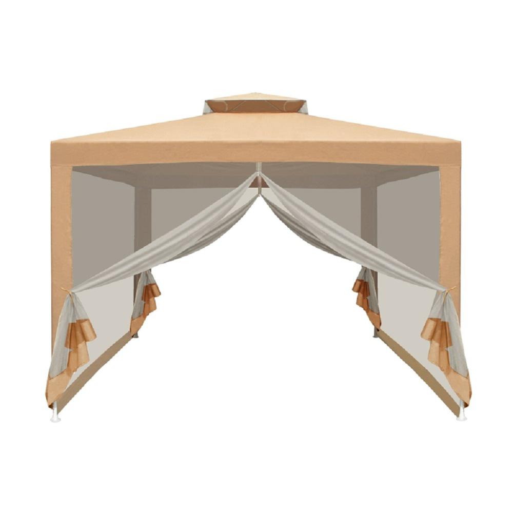 ALEKO 10 ft. x 10 ft. Sand Double Roof Gazebo TentGZ2RWN10X10SDHD
