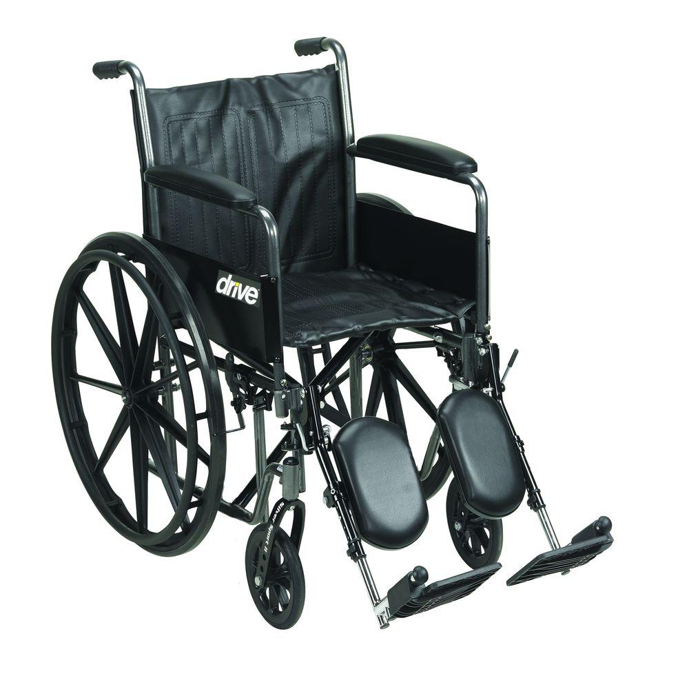 Drive Silver Sport 2 Wheelchair, Detachable Full Arms, Elevating Leg