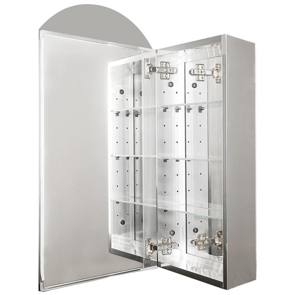 Pegasus 15 In X 30 In Frameless Recessed Or Surface Mount Bathroom Medicine Cabinet In Silver Sp4579 The Home Depot