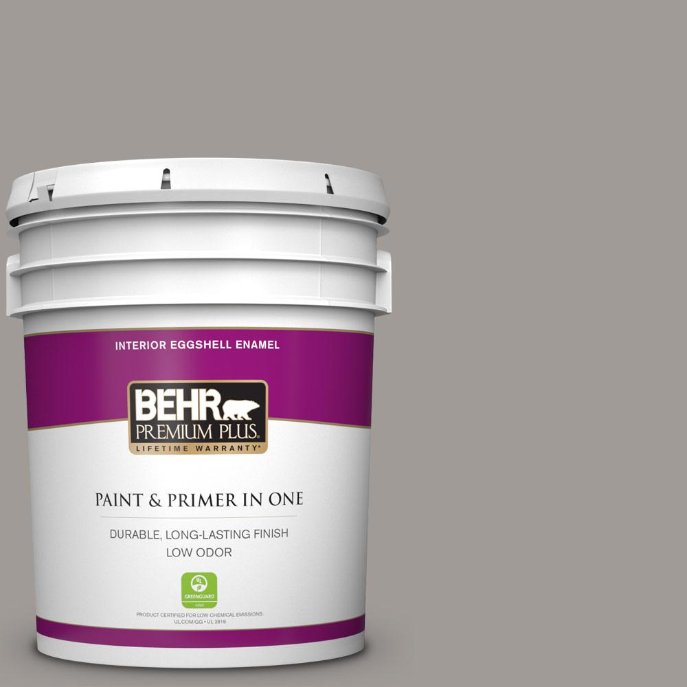 BEHR PREMIUM PLUS 5 gal. PPU1815 Fashion Gray Eggshell Enamel Low