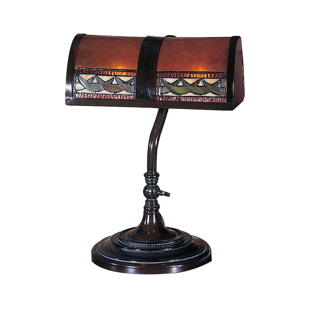 Dale Tiffany 14 In Egyptian Mica Bronze Desk Lamp Ta100682 The