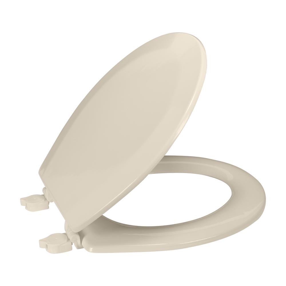 Bath Bliss Beveled Standard Round Toilet Seat in Beige-7082 - The Home